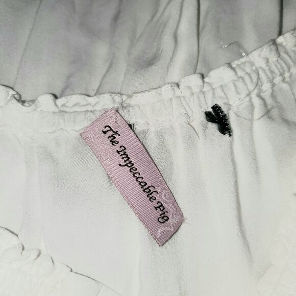 The Impeccable Pig Boho Peasant WhiteTop - Picture 3 of 6